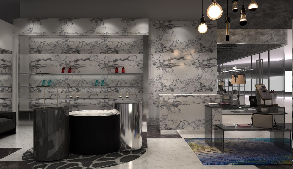 Inspiration for High - end Store Display Racks and Marble Decoration - Take the Prada Store as an Example